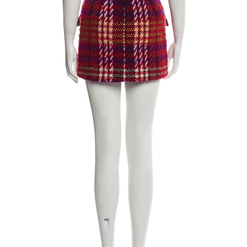 Ronny Kobo Collection Red and Purple Plaid Mini Skirt